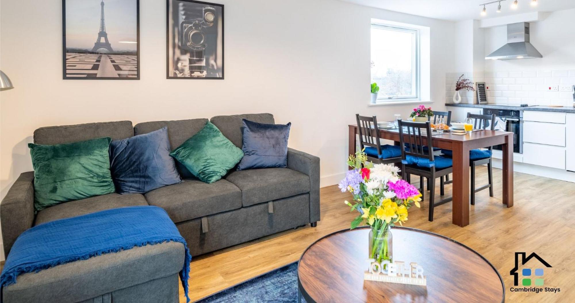 Cambridge Stays Riverside Apart Hotel With 2Br Flats At The City Centre-Parking-Balcony Szoba fotó